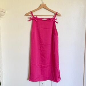 Kate Spade x Target Hot Pink Satin Slip Dress XS NWT Barbiecore Tie Strap Mini